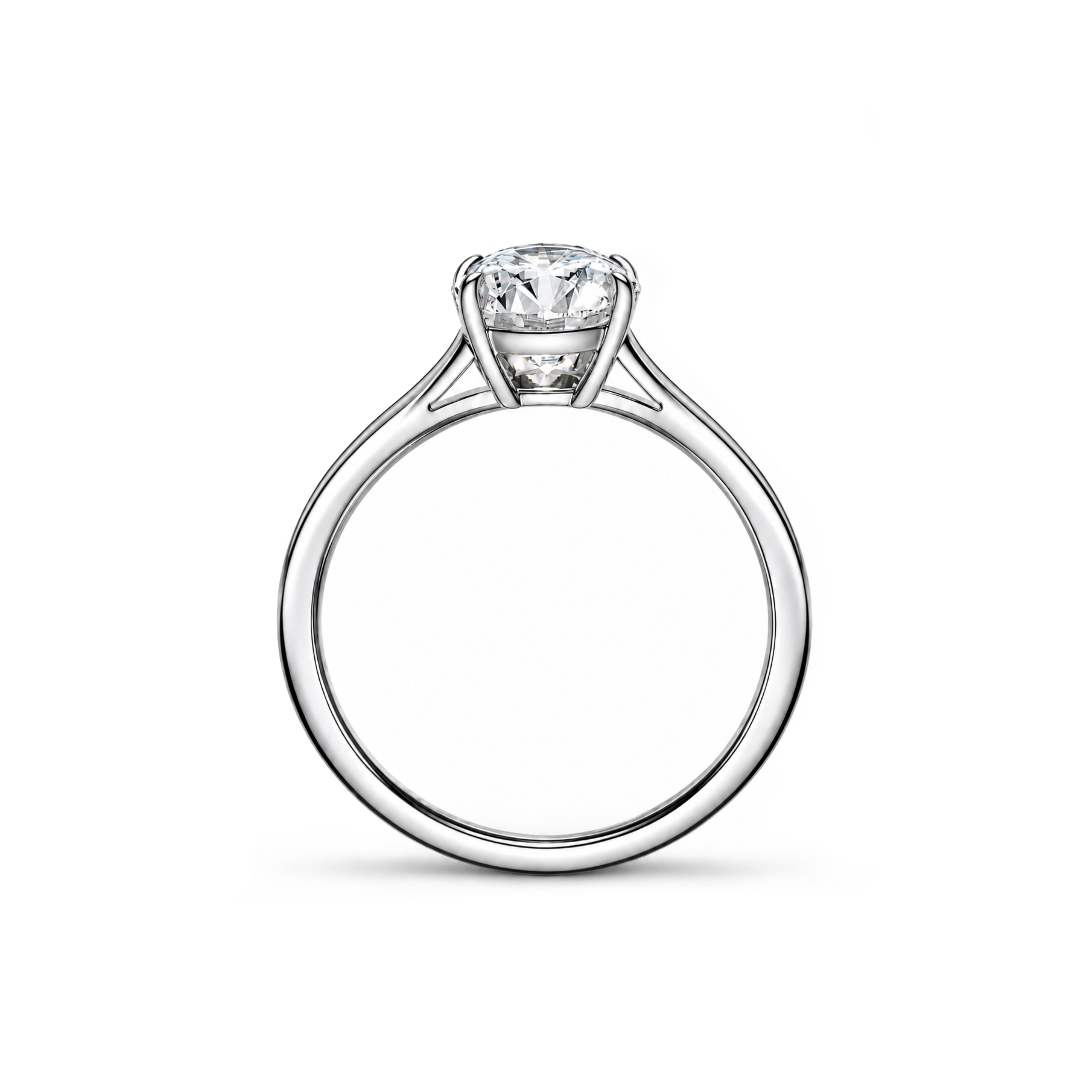 Anello solitario Artiglio stile Cartier con diamante taglio rotondo — vista 2