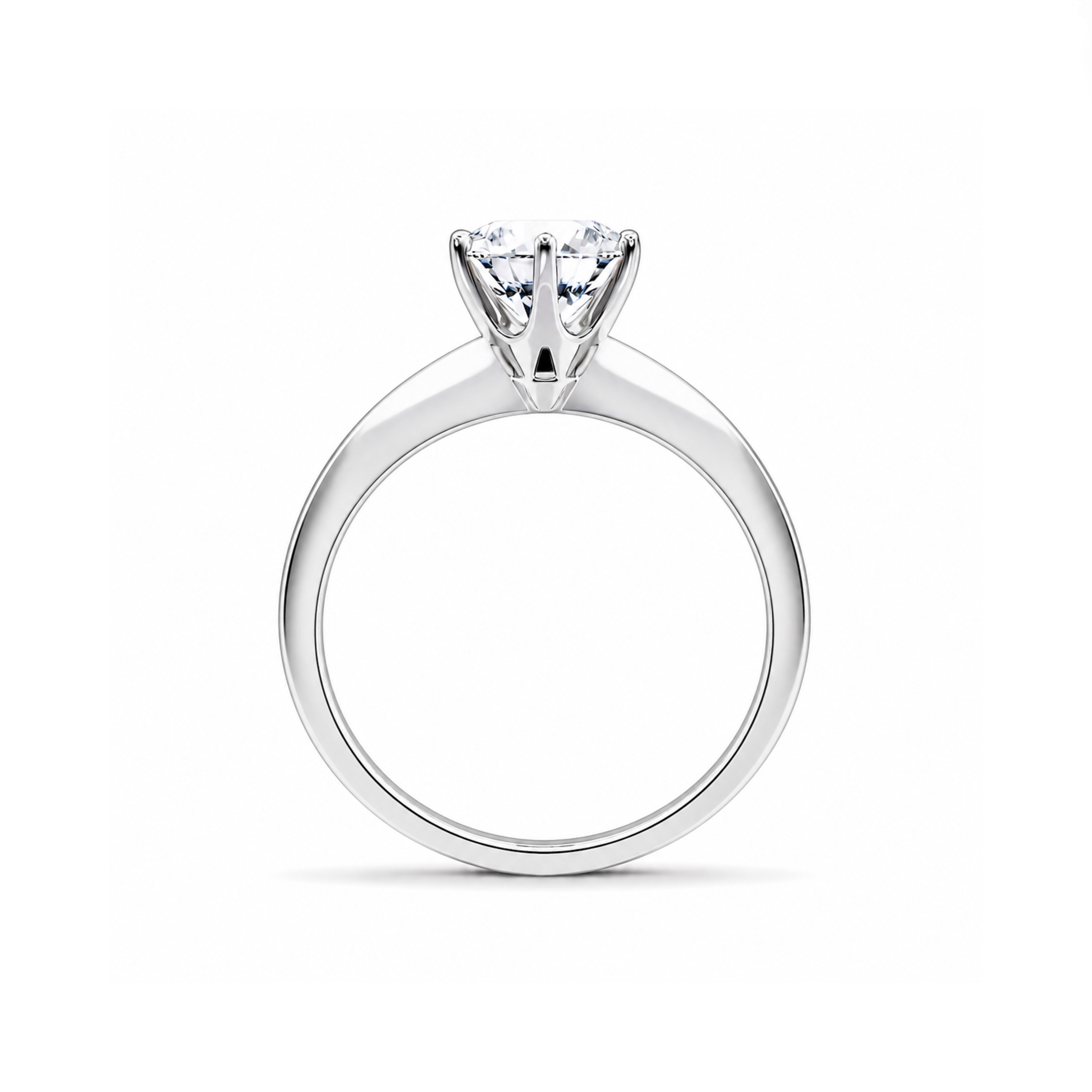 Anello solitario Classic stile Tiffany con diamante taglio rotondo — vista 2