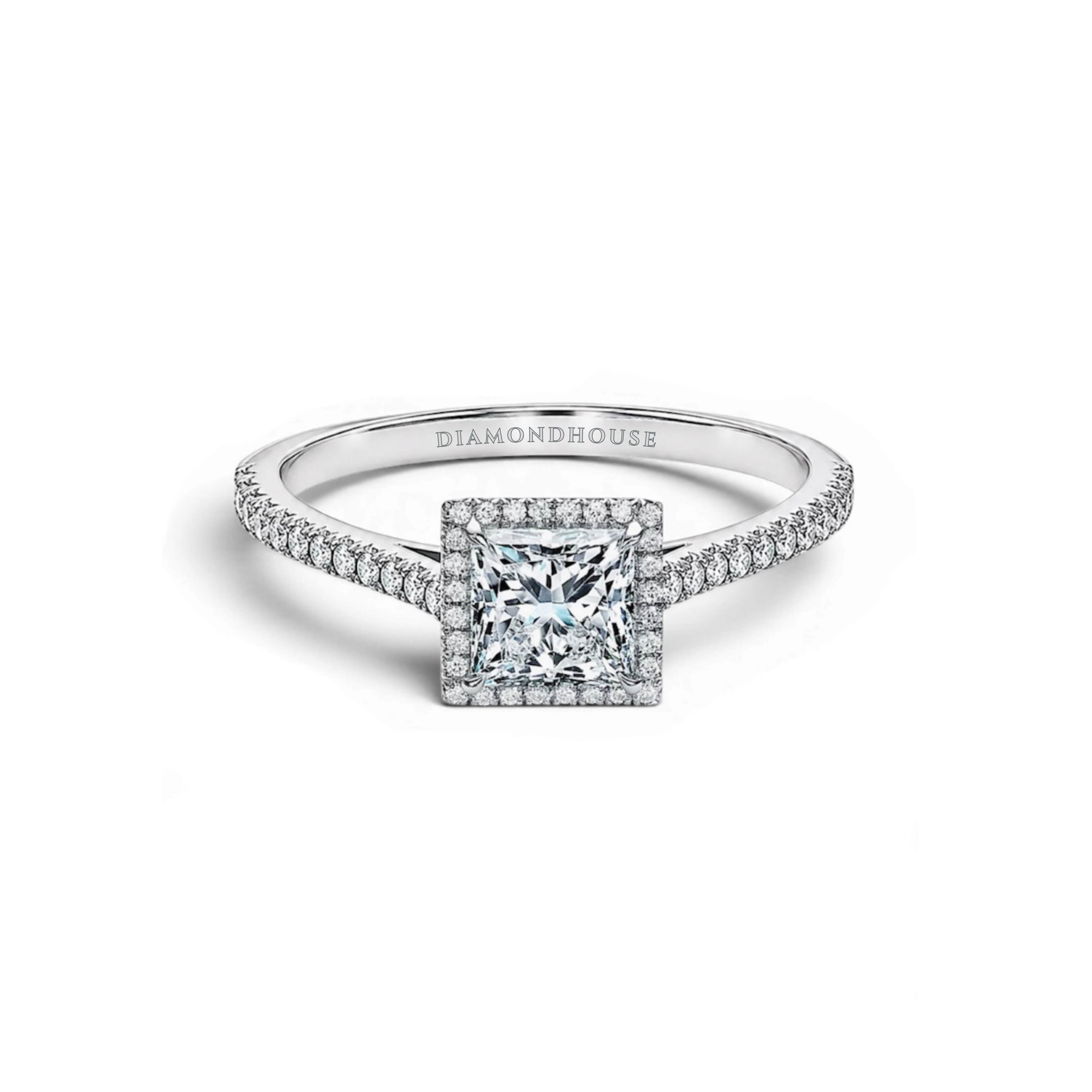 Anello solitario Halo