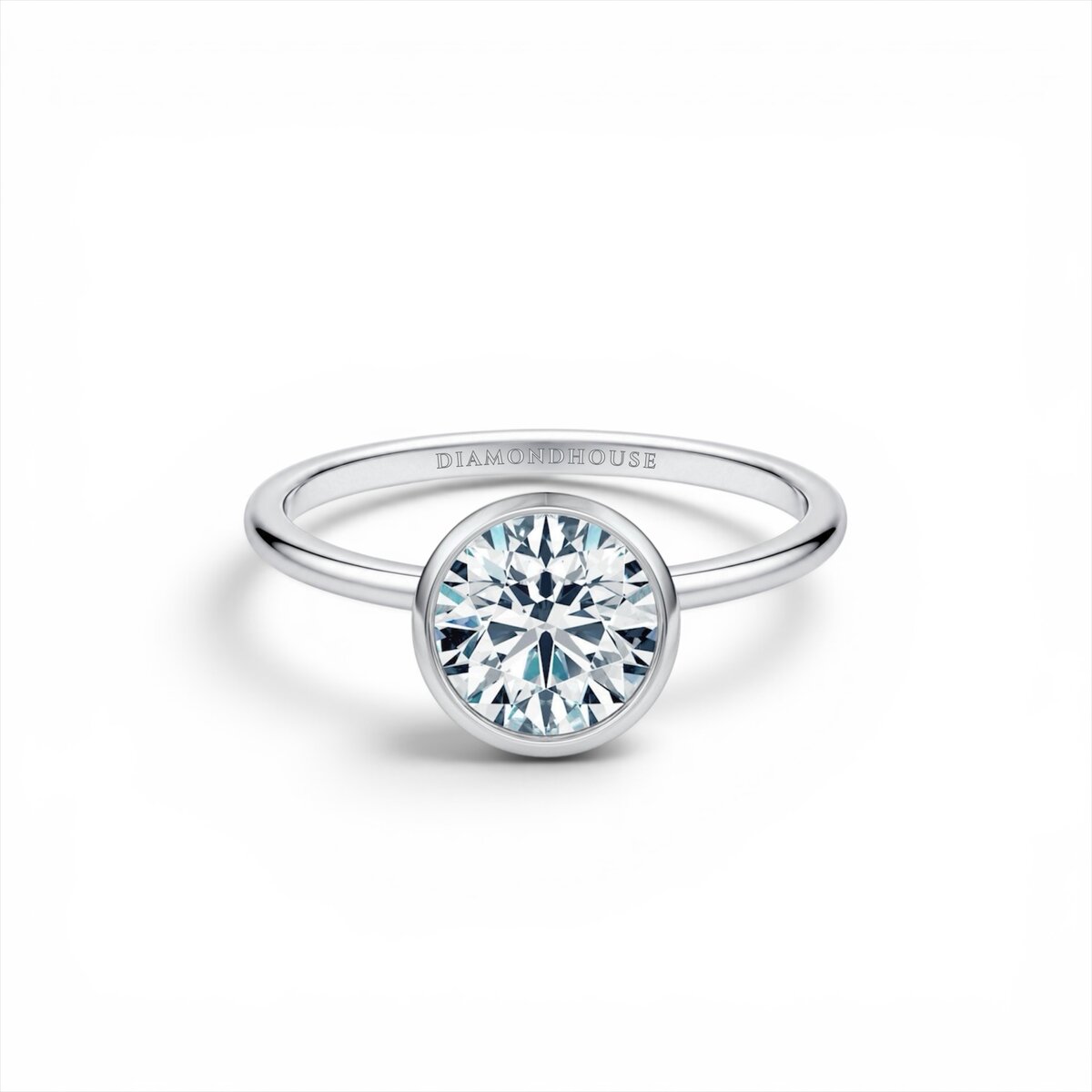 Anello solitario Bezel