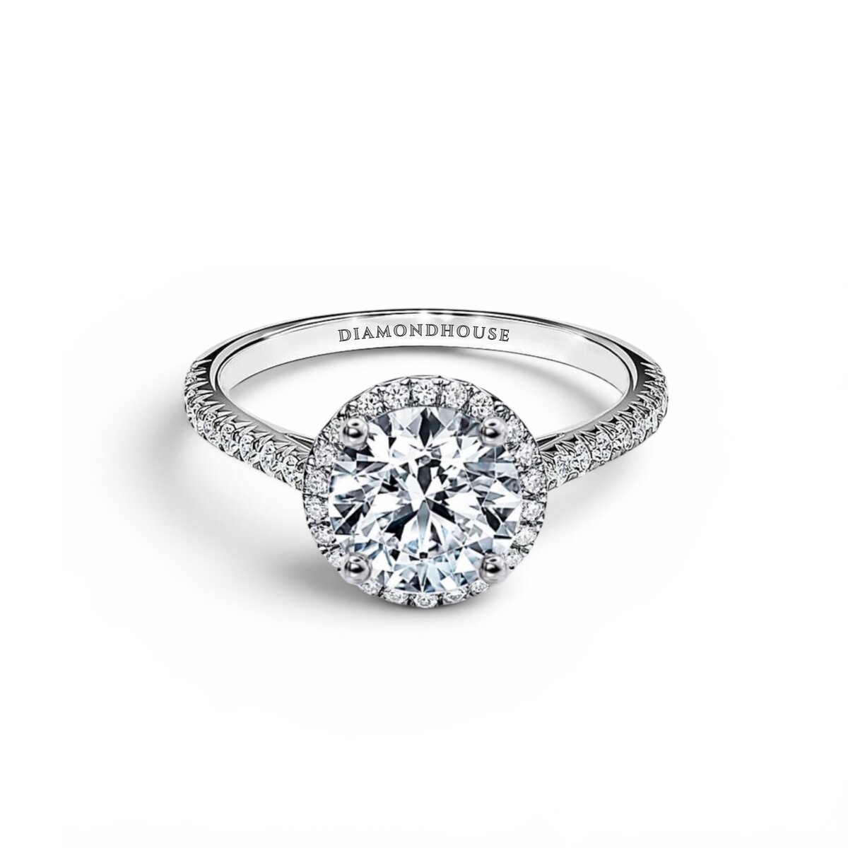 Anello solitario Halo