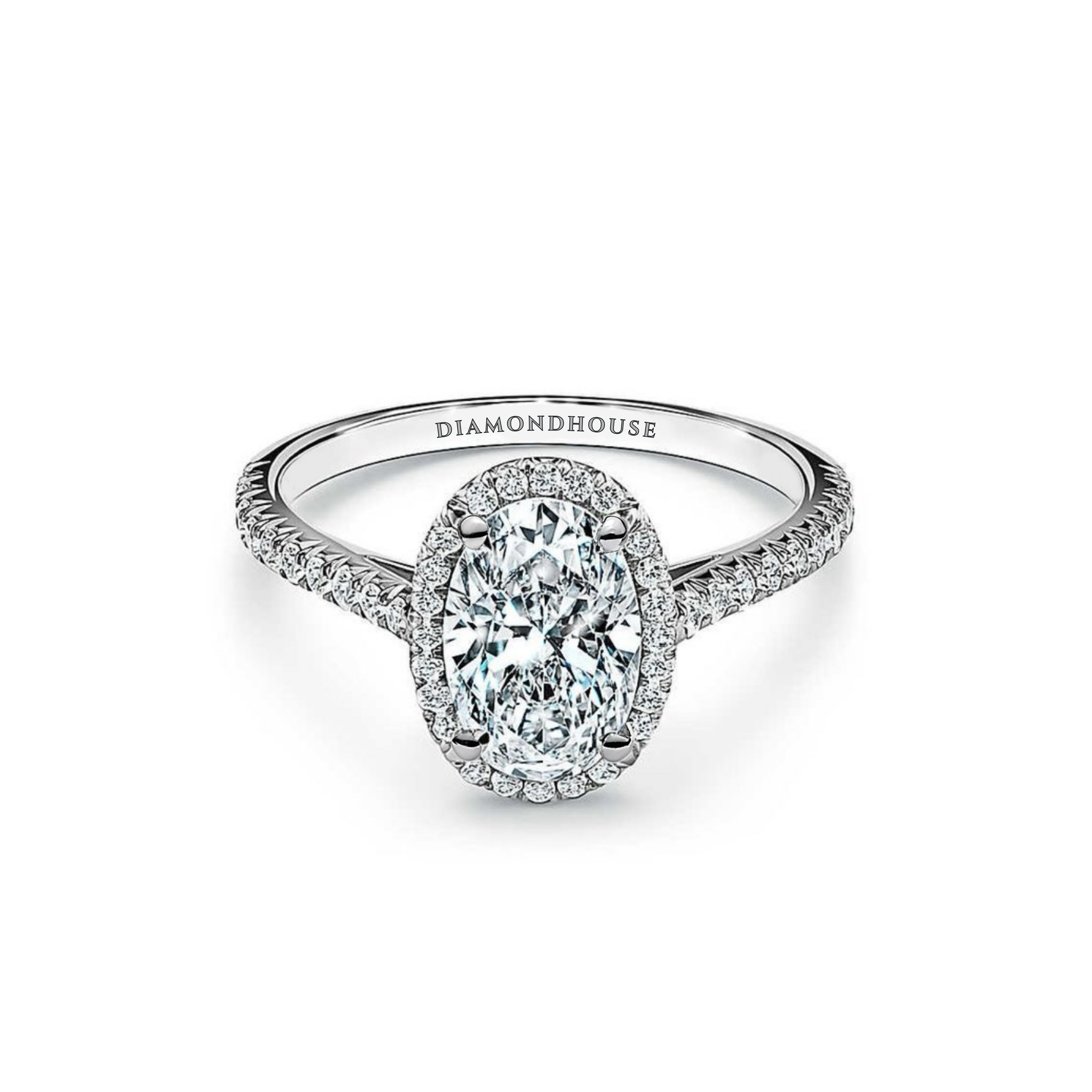 Anello solitario Halo