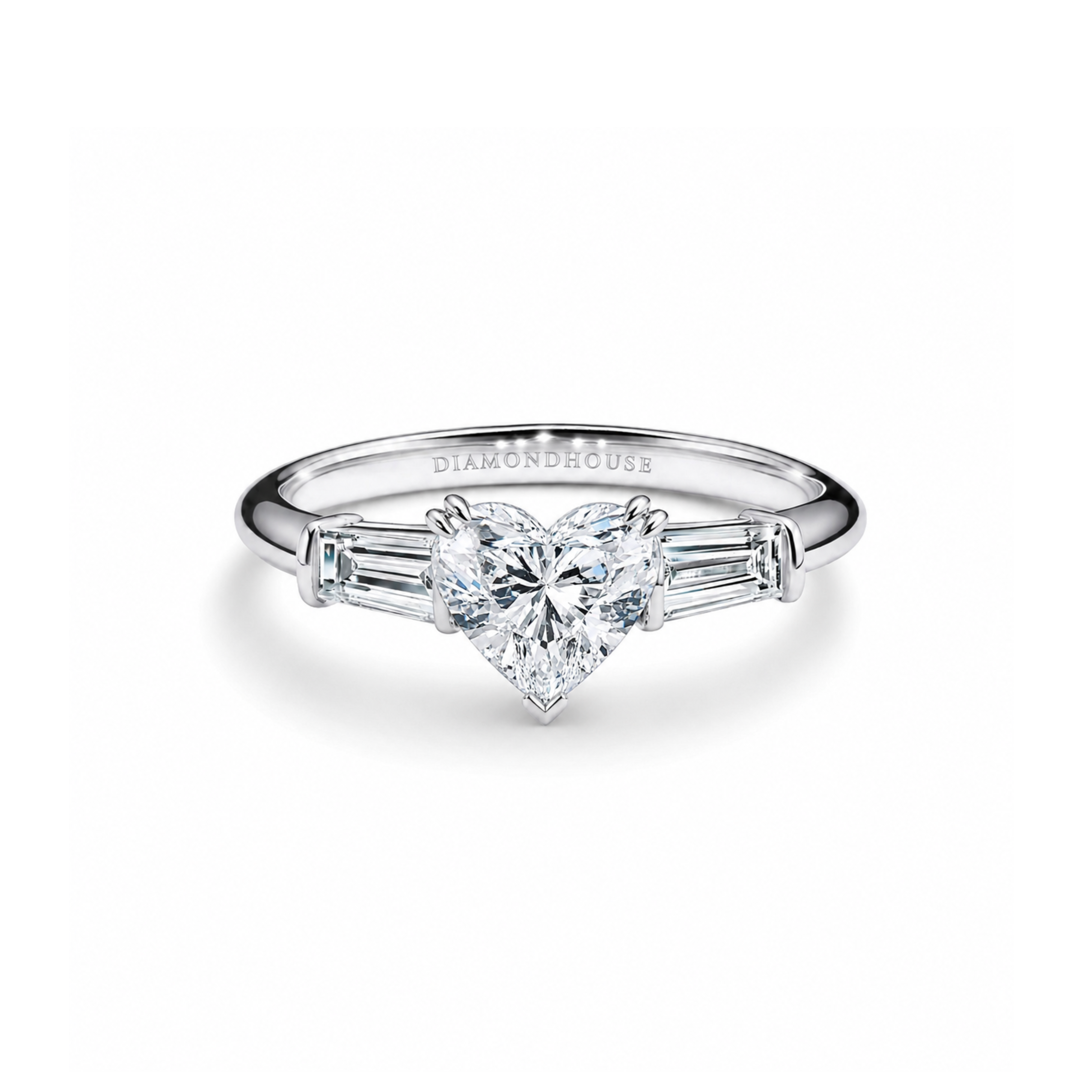 Anello solitario Baguette stile Harry Winston
