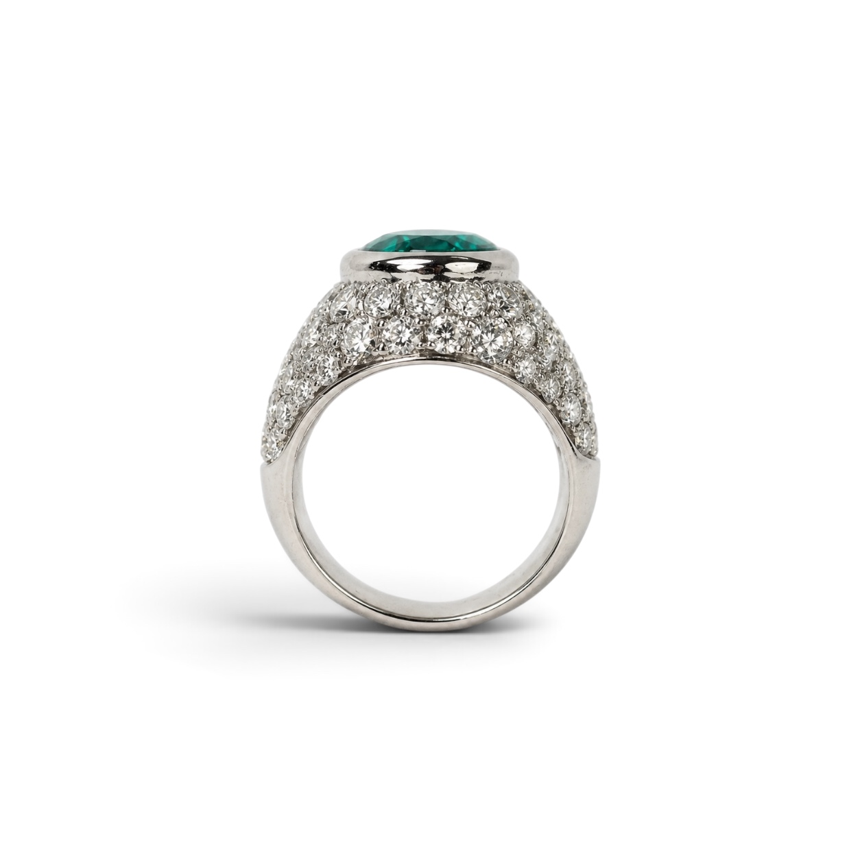 Anello con Smeraldo Colombiano taglio ovale e Diamanti — Heritage, Diamond House Roma — vista 3