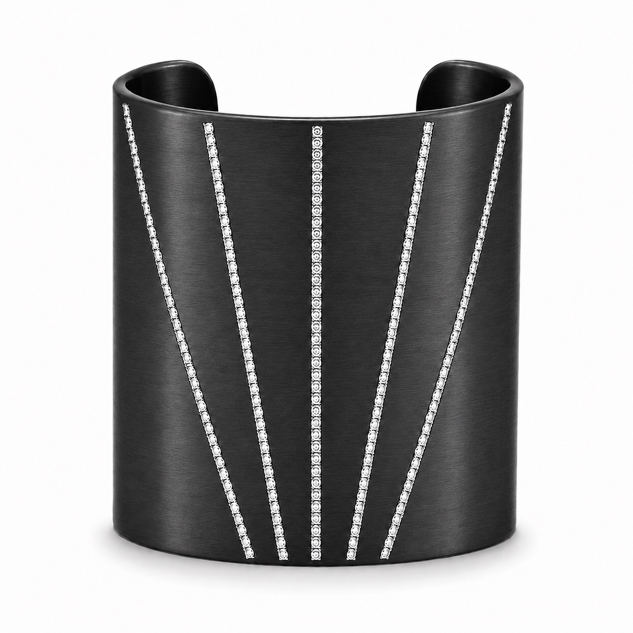 Titanium Fan Pavé Diamond Cuff